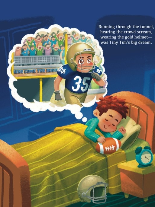 Tiny Tim dreaming of playing Notre Dame football